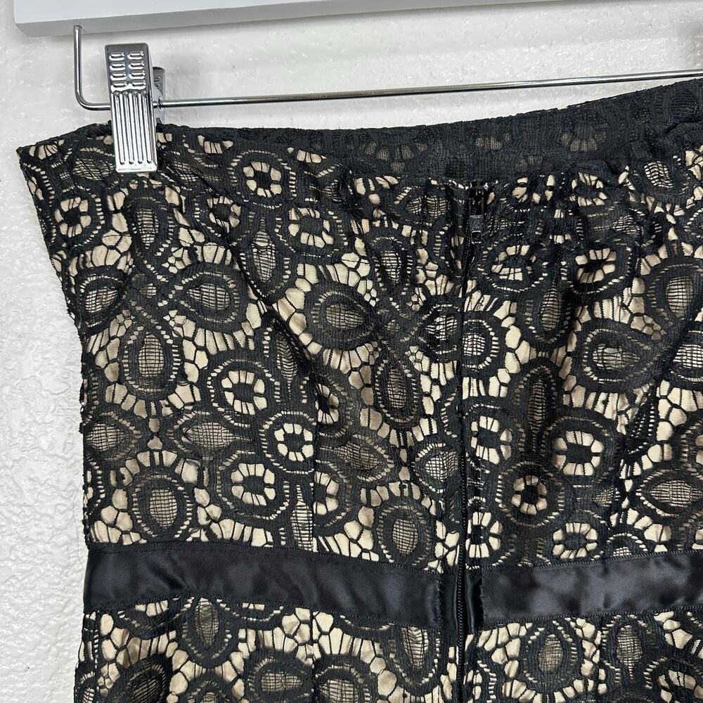 Vintage Y2K Delia's Dress Size 5 Small Black Lace Illusion Strapless Midi - Picture 10 of 15